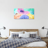 Abstrakte gesteppte Canvas mit Aquarellfarbe Leinwanddruck (Insitu (Schlafzimmer))