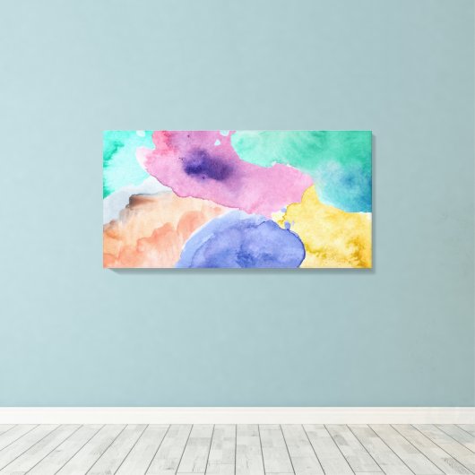 Abstrakte gesteppte Canvas mit Aquarellfarbe Leinwanddruck (Insitu (Holzboden))