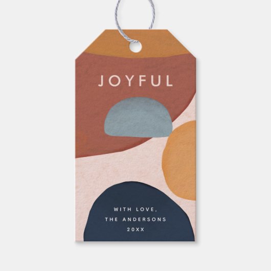 Abstrakte gestrichene Formen - Weihnachtsgeschenk- Geschenkanhänger (Vorderseite)