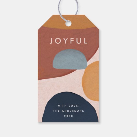 Abstrakte gestrichene Formen - Weihnachtsgeschenk- Geschenkanhänger (Rückseite)