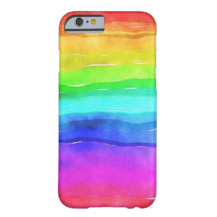 Abstrakte gestrichene Streifen Regenbogen Barely There iPhone 6 Hülle