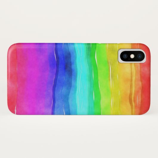 Abstrakte gestrichene Streifen Regenbogen Case-Mate iPhone Hülle (Rückseite (Horizontal))
