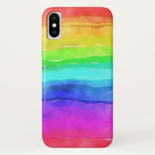 Abstrakte gestrichene Streifen Regenbogen Case-Mate iPhone Hülle (Rückseite)