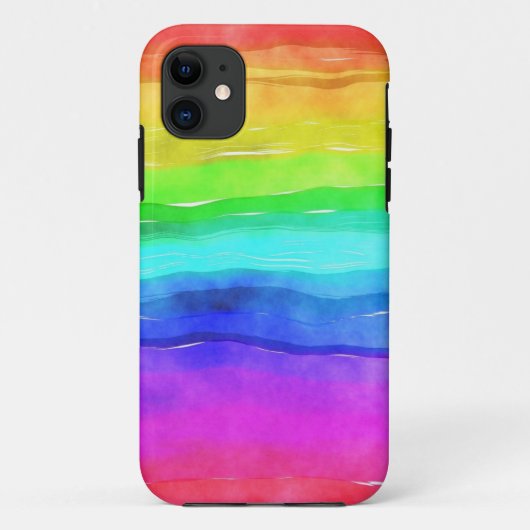 Abstrakte gestrichene Streifen Regenbogen Case-Mate iPhone Hülle (Rückseite)