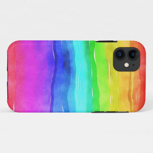 Abstrakte gestrichene Streifen Regenbogen Case-Mate iPhone Hülle (Rückseite (Horizontal))