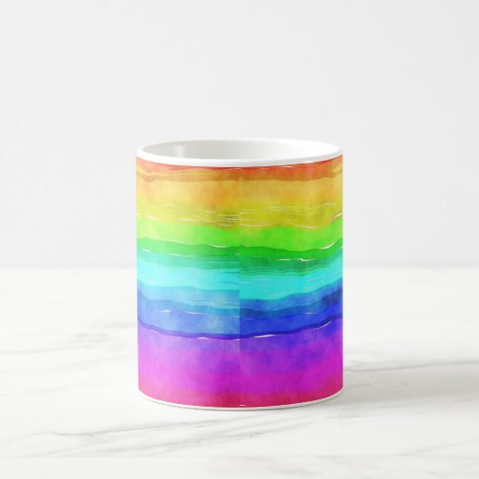 Abstrakte gestrichene Streifen Regenbogen Kaffeetasse (Mittel)