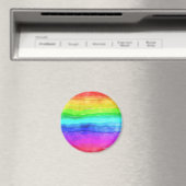 Abstrakte gestrichene Streifen Regenbogen Magnet (In Situ (Geschirrspüler))
