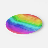 Abstrakte gestrichene Streifen Regenbogen Pappteller (Schrägansicht)