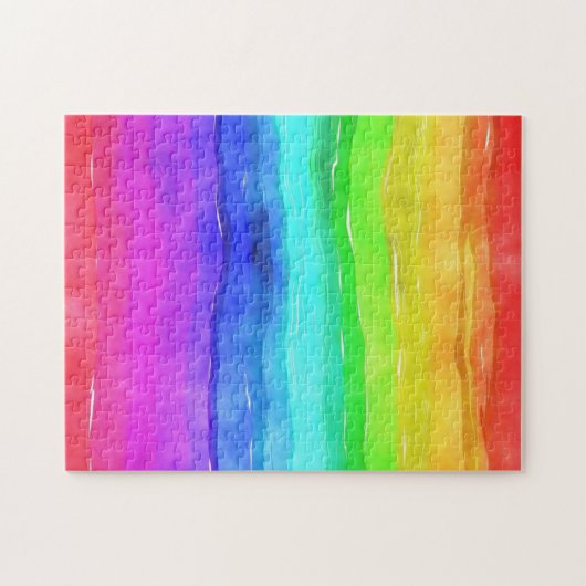 Abstrakte gestrichene Streifen Regenbogen Puzzle (Horizontal)