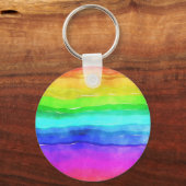 Abstrakte gestrichene Streifen Regenbogen Schlüsselanhänger (Vorderseite)
