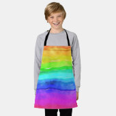 Abstrakte gestrichene Streifen Regenbogen Schürze (Getragen)
