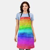 Abstrakte gestrichene Streifen Regenbogen Schürze (Getragen)