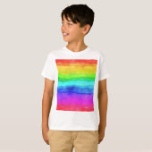 Abstrakte gestrichene Streifen Regenbogen T-Shirt (Vorne ganz)