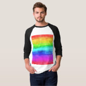 Abstrakte gestrichene Streifen Regenbogen T-Shirt (Vorne ganz)