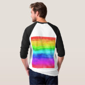 Abstrakte gestrichene Streifen Regenbogen T-Shirt (Schwarz voll)