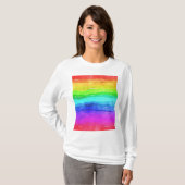 Abstrakte gestrichene Streifen Regenbogen T-Shirt (Vorne ganz)