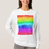 Abstrakte gestrichene Streifen Regenbogen T-Shirt (Vorderseite)