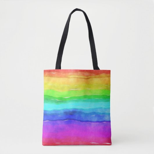 Abstrakte gestrichene Streifen Regenbogen Tasche (Vorderseite)