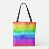 Abstrakte gestrichene Streifen Regenbogen Tasche (Rückseite)