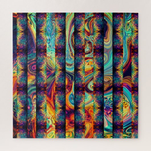 Abstrakte geteilte, geteilte, gegliederte psychede puzzle (Vertikal)
