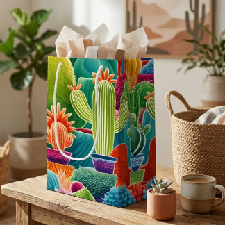 Abstrakte getopfte Kakteen Kleine Geschenktüte