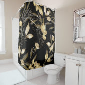 Abstrakte Ginkgo-Blätter. Luxus Glitzer Ginkgo on Duschvorhang (Beispiel)