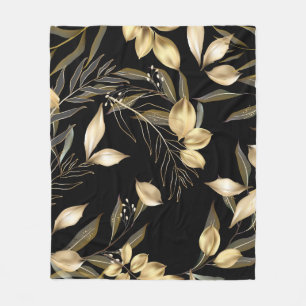 Abstrakte Ginkgo-Blätter. Luxus Glitzer Ginkgo on Fleecedecke