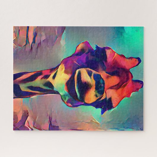 Abstrakte Giraffe | Schwer Puzzle (Horizontal)