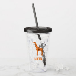 Abstrakte Giraffe Silhouette Monogramm Acryltrinkbecher