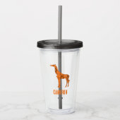 Abstrakte Giraffe Silhouette Monogramm Acryltrinkbecher (Vorderseite)