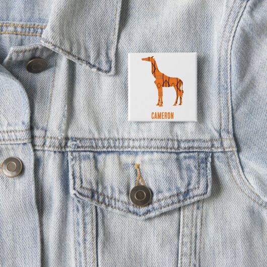 Abstrakte Giraffe Silhouette Monogramm Button (Beispiel)