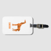 Abstrakte Giraffe Silhouette Monogramm Gepäckanhänger (Vorderseite (Horizontal))