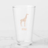 Abstrakte Giraffe Silhouette Monogramm Glas (Rückseite)