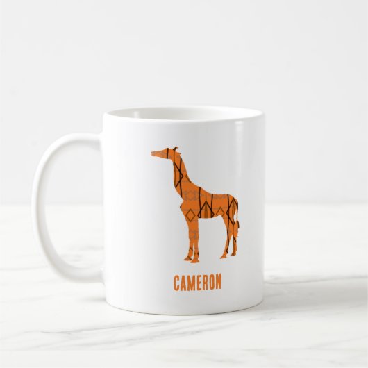 Abstrakte Giraffe Silhouette Monogramm Kaffeetasse (Links)