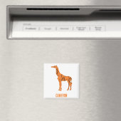 Abstrakte Giraffe Silhouette Monogramm Magnet (In Situ (Geschirrspüler))