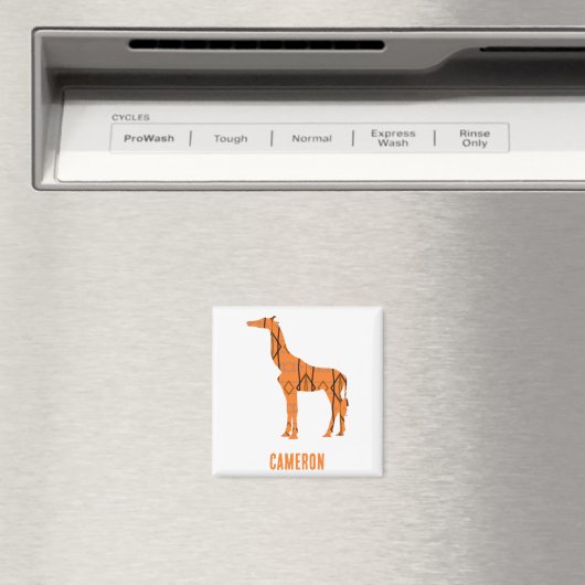 Abstrakte Giraffe Silhouette Monogramm Magnet (In Situ (Geschirrspüler))