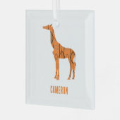 Abstrakte Giraffe Silhouette Monogramm Ornament Aus Glas (Vorderseite links)