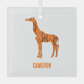 Abstrakte Giraffe Silhouette Monogramm Ornament Aus Glas (Vorderseite)