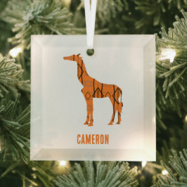 Abstrakte Giraffe Silhouette Monogramm Ornament Aus Glas