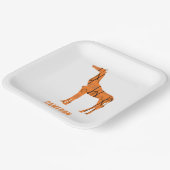 Abstrakte Giraffe Silhouette Monogramm Pappteller (Gewinkelt)