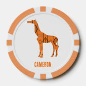 Abstrakte Giraffe Silhouette Monogramm Pokerchips (Vorderseite)