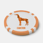 Abstrakte Giraffe Silhouette Monogramm Pokerchips (Einzeln)
