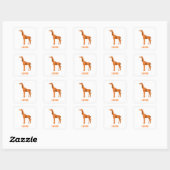 Abstrakte Giraffe Silhouette Monogramm Quadratischer Aufkleber (Blatt)