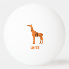 Abstrakte Giraffe Silhouette Monogramm Tischtennisball