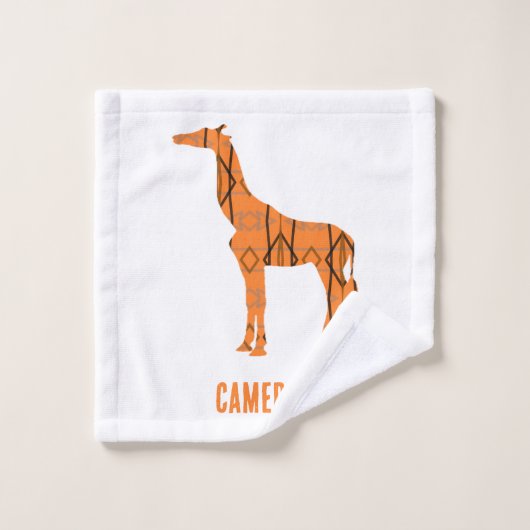 Abstrakte Giraffe Silhouette Monogramm Waschlappen (Waschlappen)