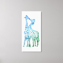 Abstrakte Giraffen Zeichnend Kiss Canvas Print Leinwanddruck