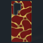 Abstrakte Giraffenmuster in Gold und Rot Samsung Galaxy Hülle<br><div class="desc">Abstrakte Giraffen in goldfarbenem Farbton über dunkelrotem Hintergrund.</div>