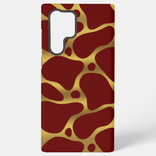 Abstrakte Giraffenmuster in Gold und Rot Samsung Galaxy Hülle