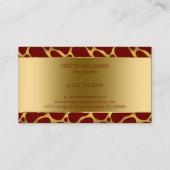 Abstrakte Giraffenmuster in Gold und Rot Visitenkarte (Rückseite)