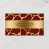 Abstrakte Giraffenmuster in Gold und Rot Visitenkarte (Vorderseite)